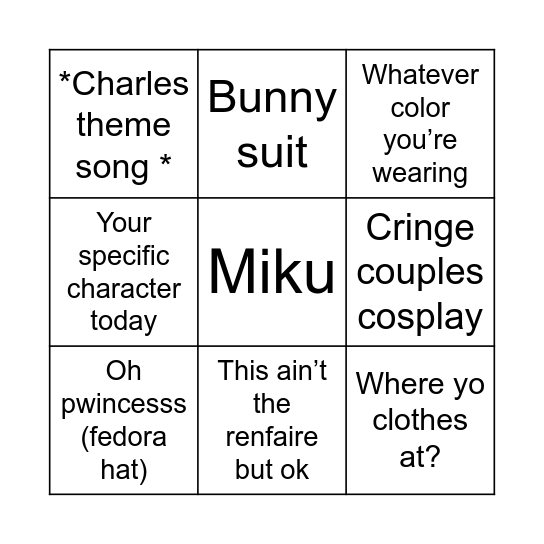 Momocon 2026 Bingo Card