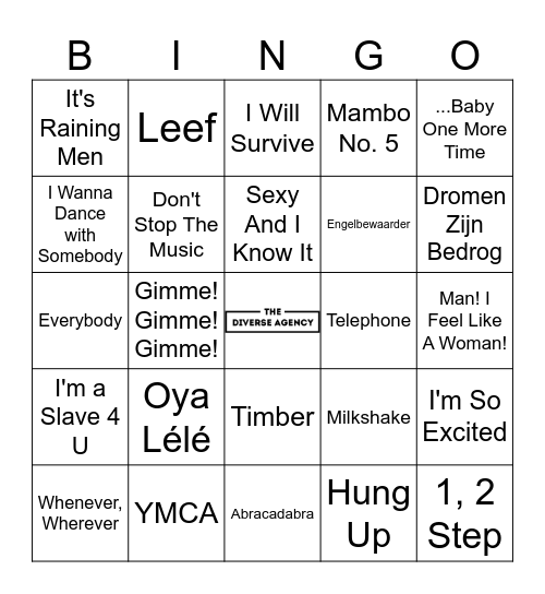 PWC - Muziekbingo (intern) Bingo Card