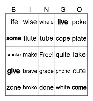 Eagle Time Bingo Card