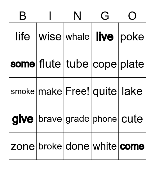 Eagle Time Bingo Card