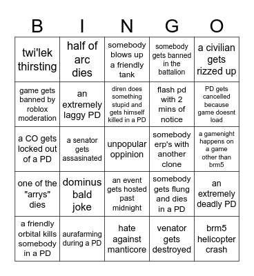 442nd bingo Card