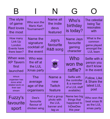 Link Up London Bingo Card