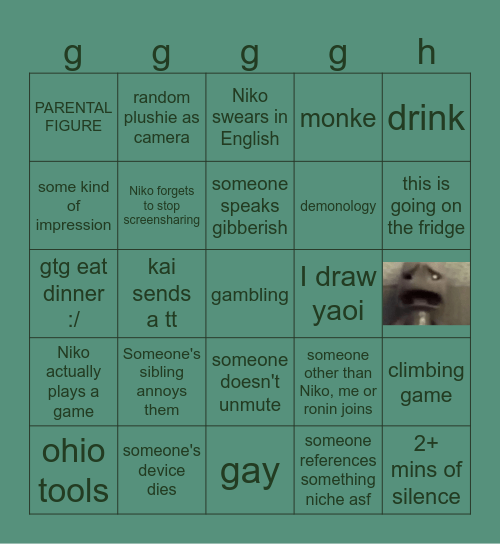 Daily call Bingo Card