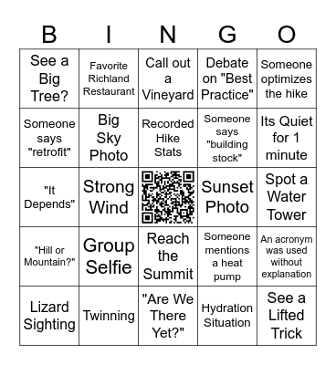 Candy Mountain Bingo Card