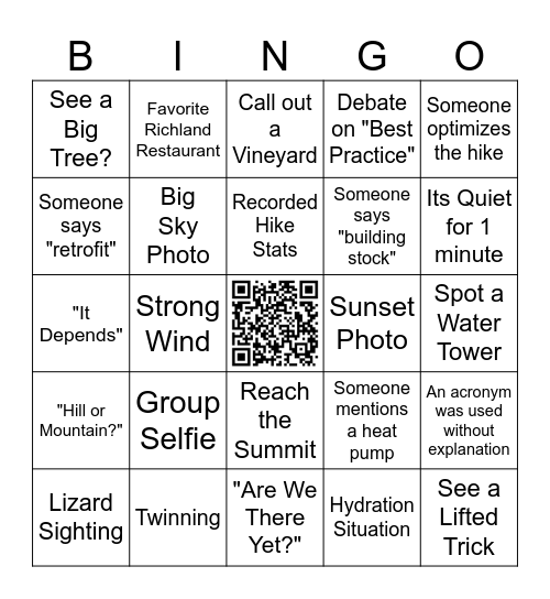 Candy Mountain Bingo Card