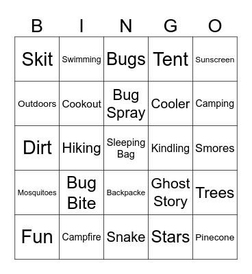 Campfire BingoSanke Bingo Card