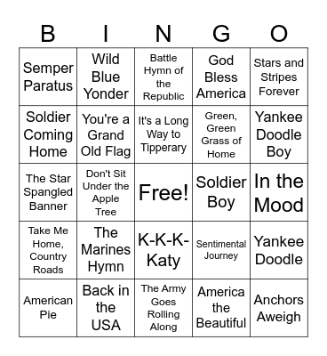 Memorial Day Bingo Card