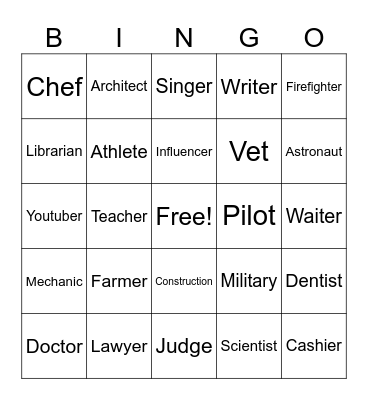 Career Bingo Test Bingo Card