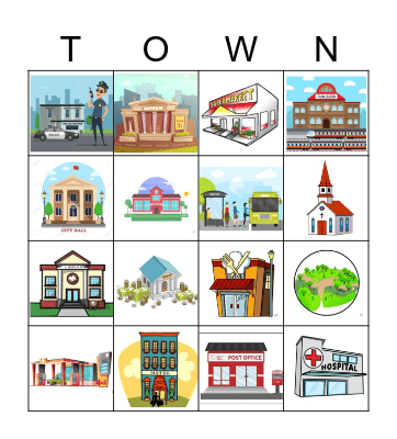 Places in Town Bingo Card