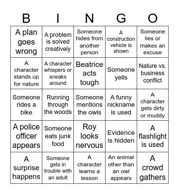 HOOT Bingo Card