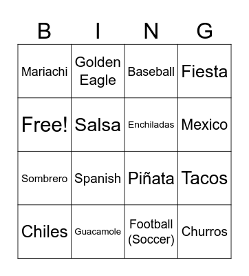 Mexican Bingo Card