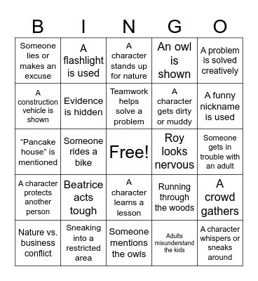 HOOT Bingo Card