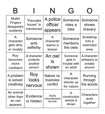 HOOT Bingo Card