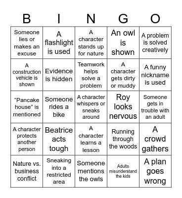 HOOT Bingo Card