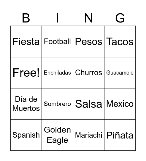 Mexico Bingo Card