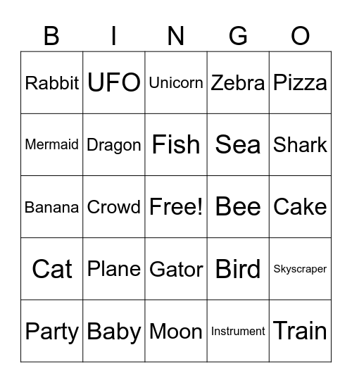 Whimsical Art Bingo Card