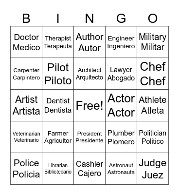 Career Fair Bingo Card