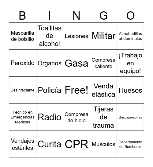 EMS Week Bingo Card
