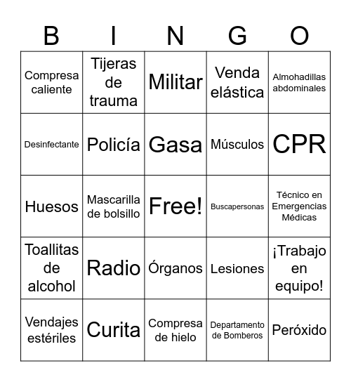 EMS Week Bingo Card