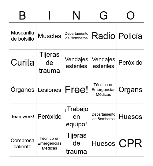 EMS Week Bingo Card