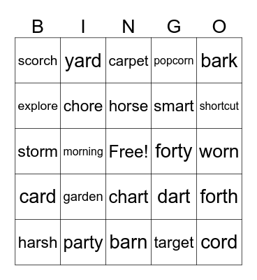 UFLI Lesson 78 & 79 Bingo Card