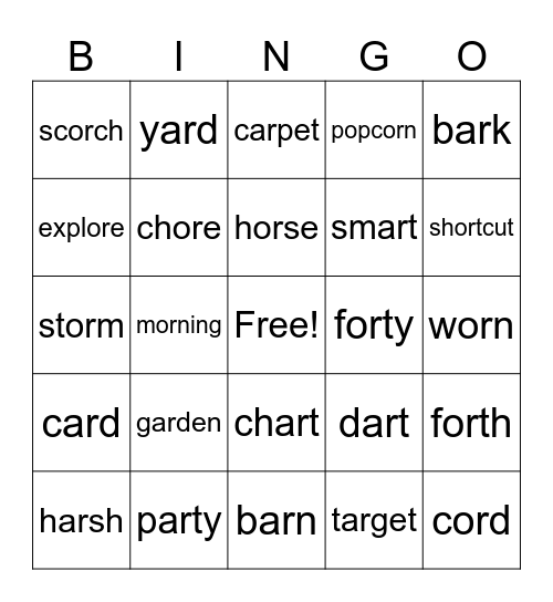 UFLI Lesson 78 & 79 Bingo Card
