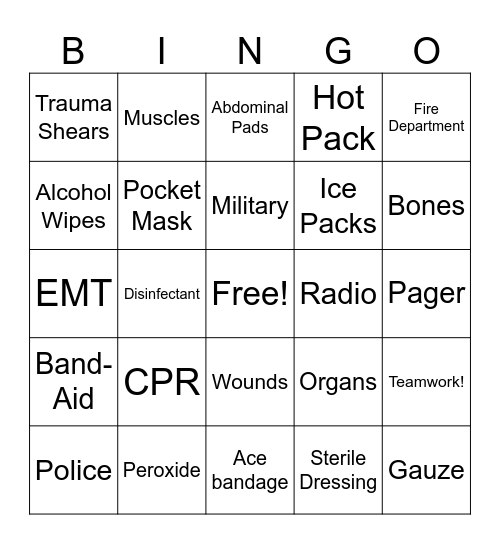 EMS Week Bingo Card