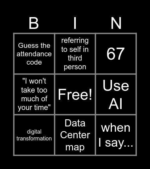 INTP or something Bingo Card