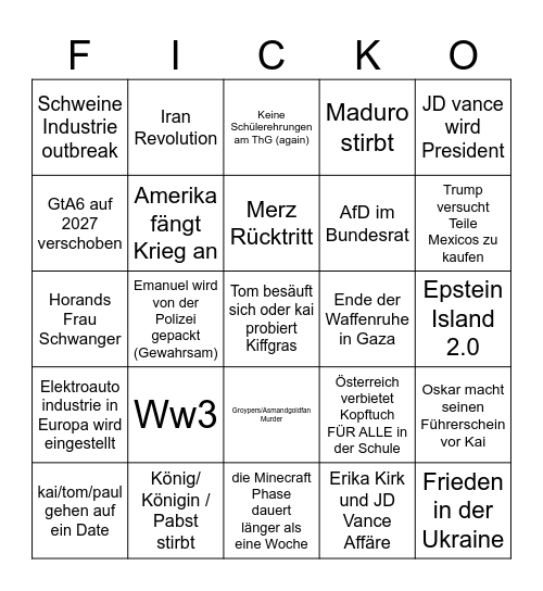 Ficko 2026 Bingo Card