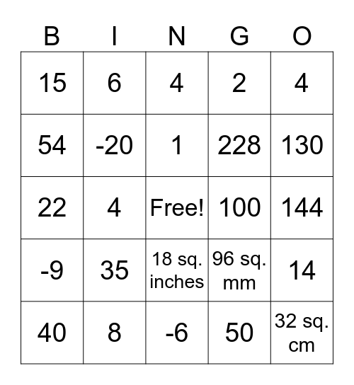 6th Grade EOY BINGO Card