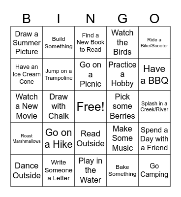 Summer Bingo Card