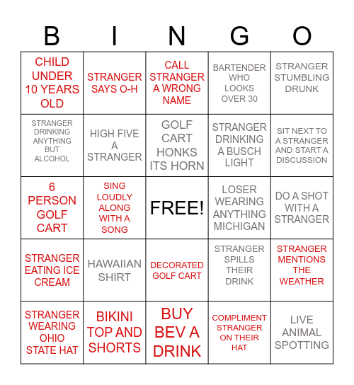 PUT IN BAY BINGO Card