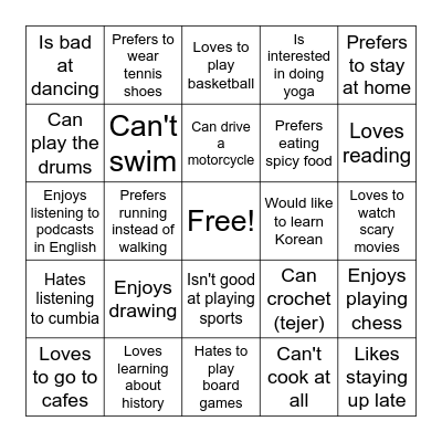 Find Someone Who... Bingo Card