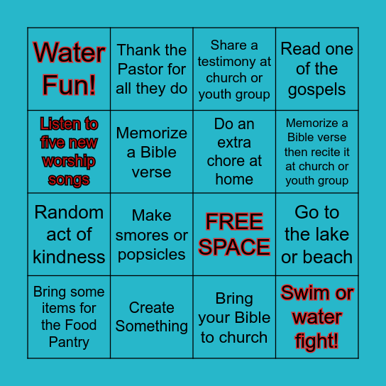 Summer BINGO Card