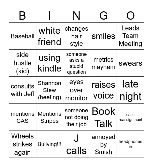 The Return of Office Bingo Card