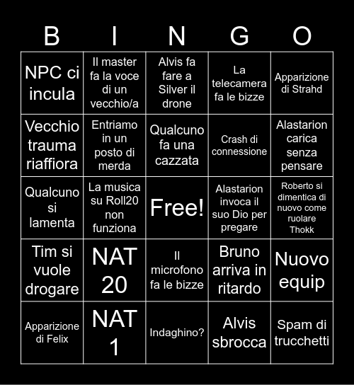 BORAVINGO Bingo Card