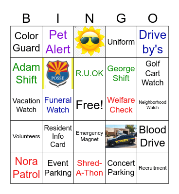 SUN CITY POSSE BINGO Card