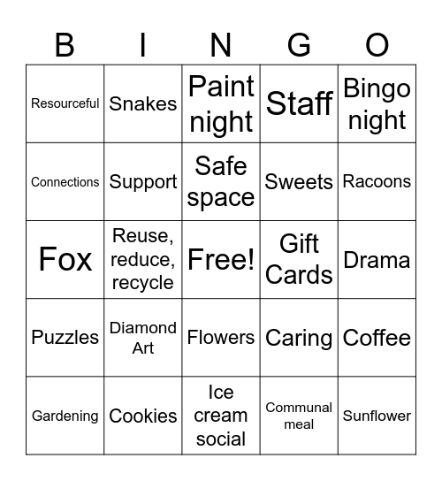 SUNFLOWER BINGO Card