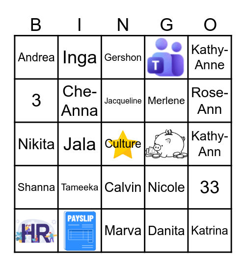 Bingo HR Edition Bingo Card
