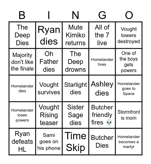 da boys Bingo Card