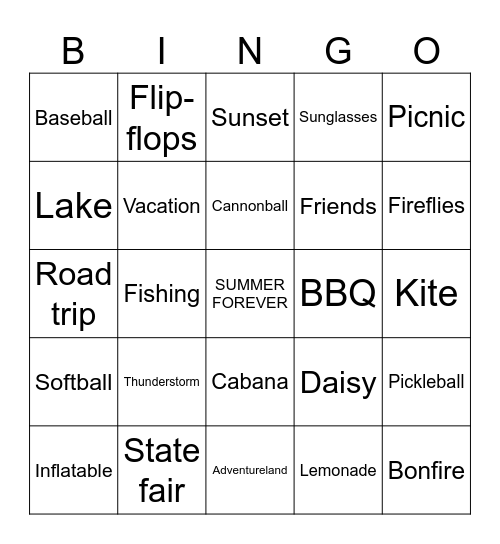 SUMMER BINGO Card