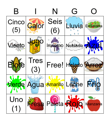 Spanish Summary Bingo Card
