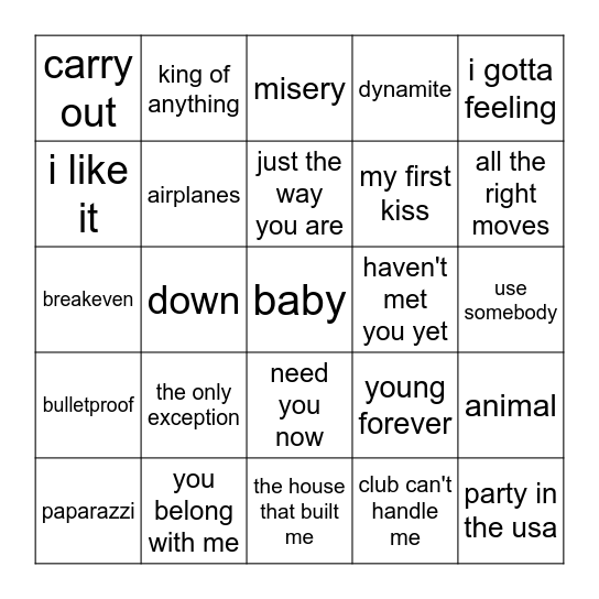 2010 Bingo Card