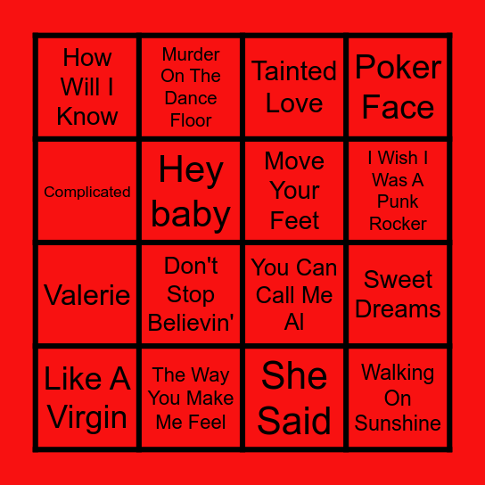 Cam Bingo 4 (Round 1) Bingo Card