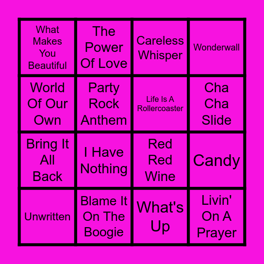 Cam Bingo 4 (Round 2) Bingo Card