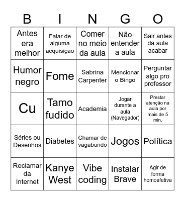 Bingo dos guri v3 Bingo Card