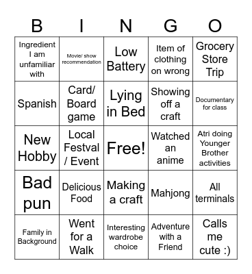 Fiji Bingo Call Bingo Card