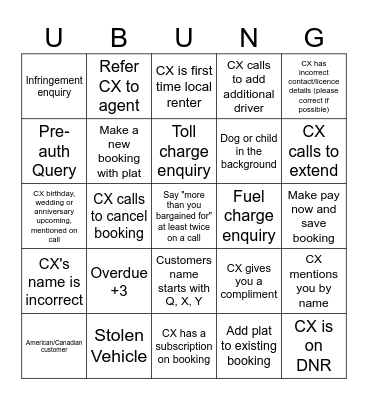 Bargain Bingo Card