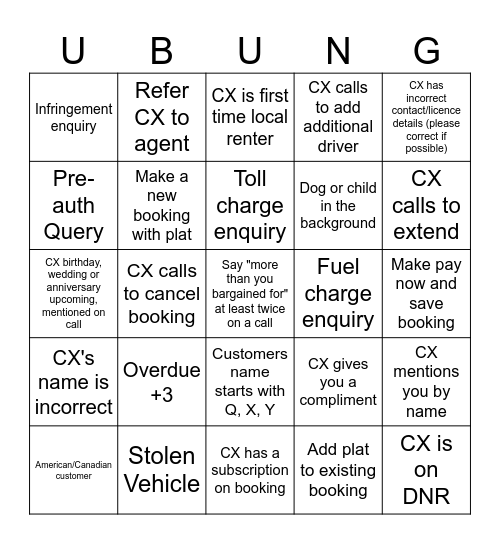 Bargain Bingo Card