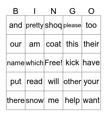 Week 18 Bingo Card